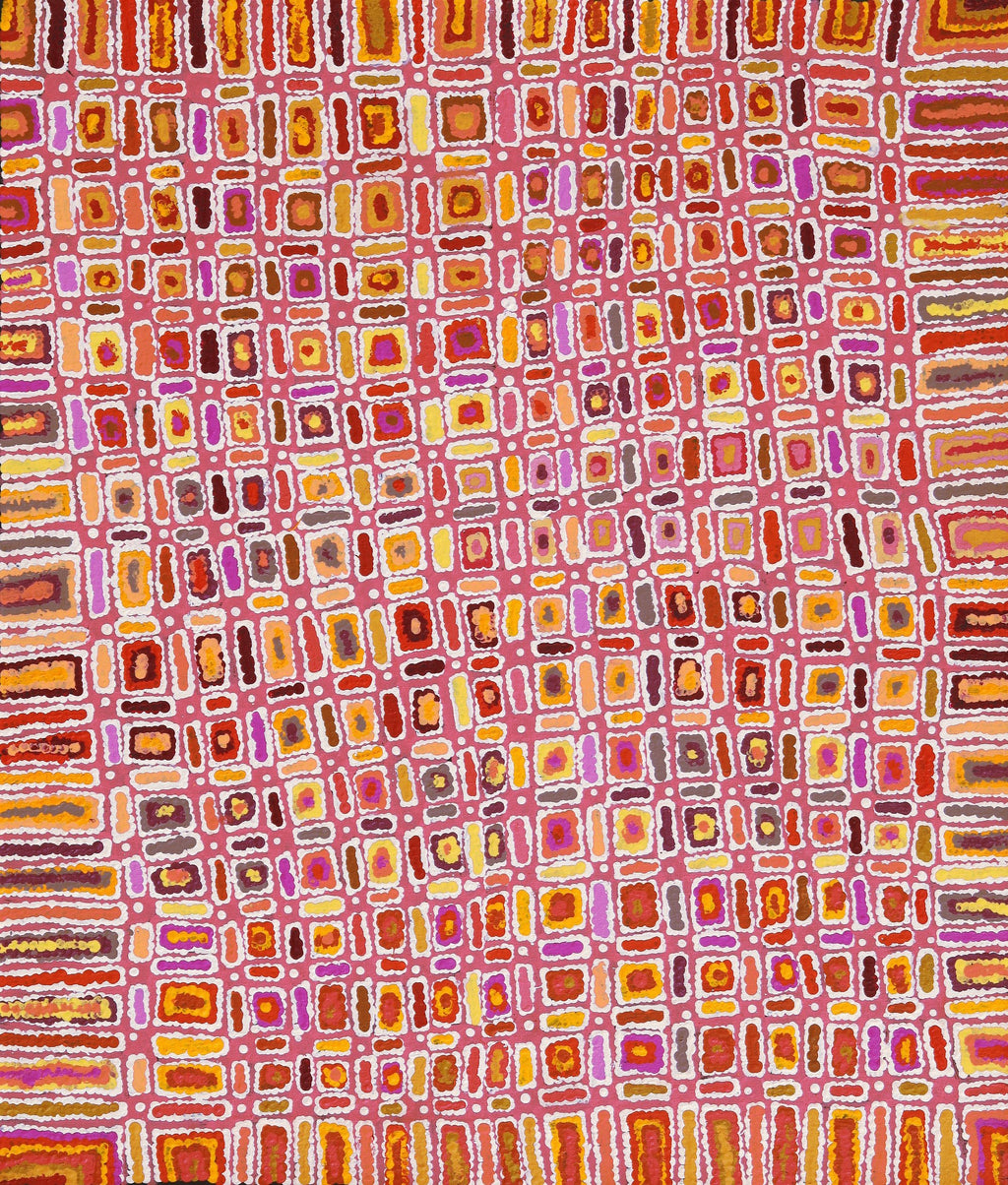 Aboriginal Artwork by Lynette Nangala Singleton, Ngapa Jukurrpa - Puyurru, 107x91cm
