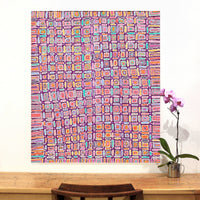 Aboriginal Artwork by Lynette Nangala Singleton, Ngapa Jukurrpa - Puyurru, 107x91cm