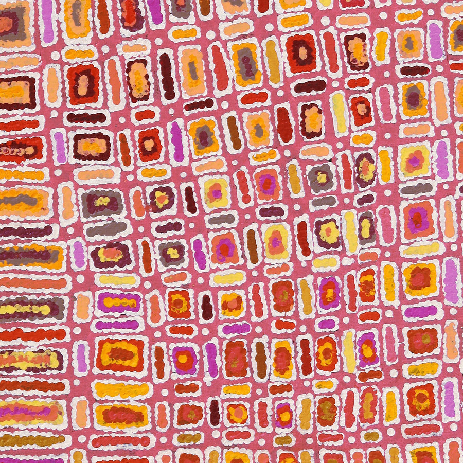 Aboriginal Artwork by Lynette Nangala Singleton, Ngapa Jukurrpa - Puyurru, 107x91cm