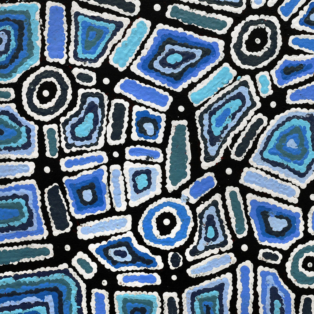 Aboriginal Artwork by Lynette Nangala Singleton, Ngapa Jukurrpa - Puyurru, 61x61cm