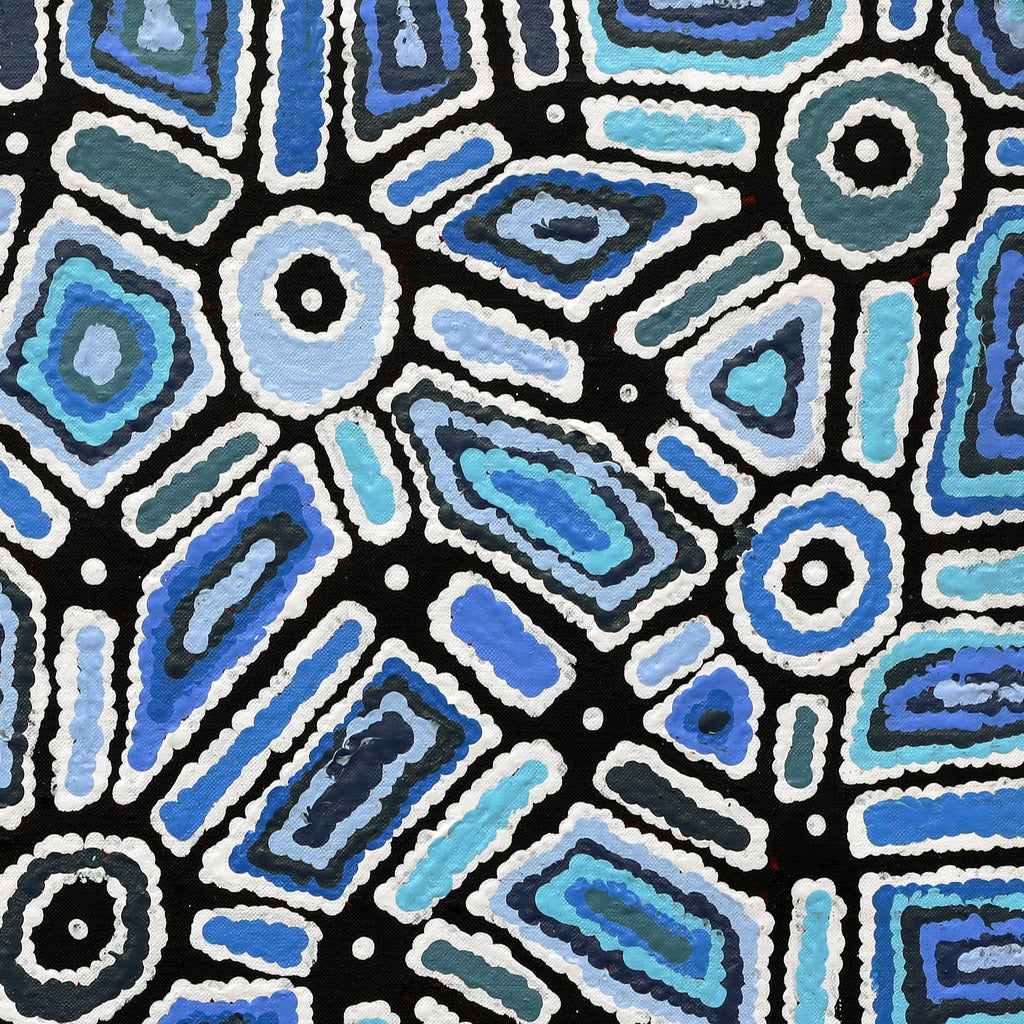 Aboriginal Artwork by Lynette Nangala Singleton, Ngapa Jukurrpa - Puyurru, 61x61cm