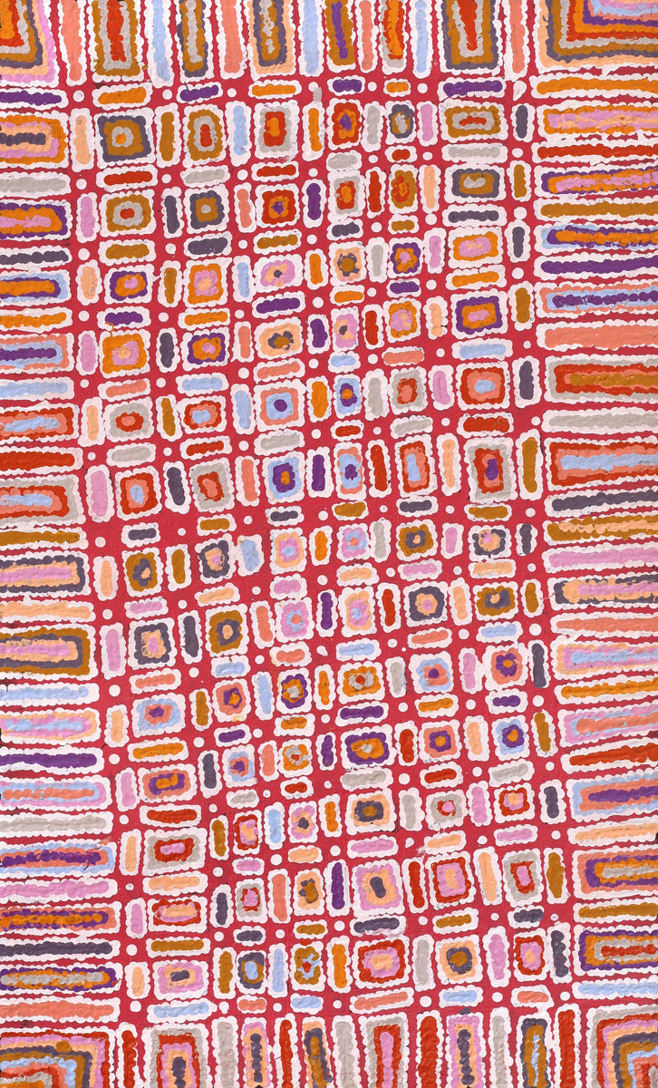 Aboriginal Art by Lynette Nangala Singleton, Ngapa Jukurrpa - Puyurru, 76x46cm - ART ARK®