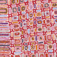 Aboriginal Artwork by Lynette Nangala Singleton, Ngapa Jukurrpa - Puyurru, 76x46cm