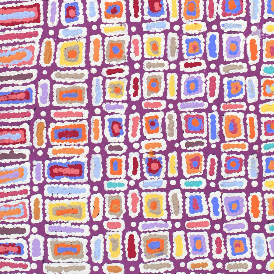 Aboriginal Artwork by Lynette Nangala Singleton, Ngapa Jukurrpa - Puyurru, 91x46cm