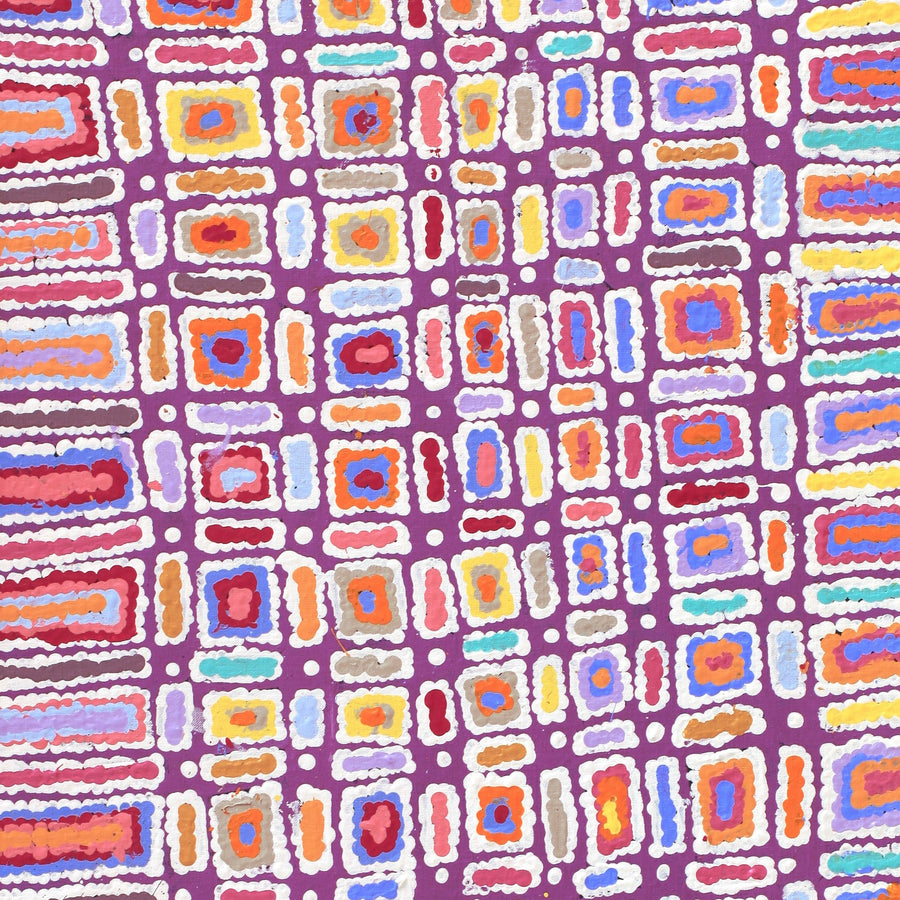 Aboriginal Artwork by Lynette Nangala Singleton, Ngapa Jukurrpa - Puyurru, 91x46cm