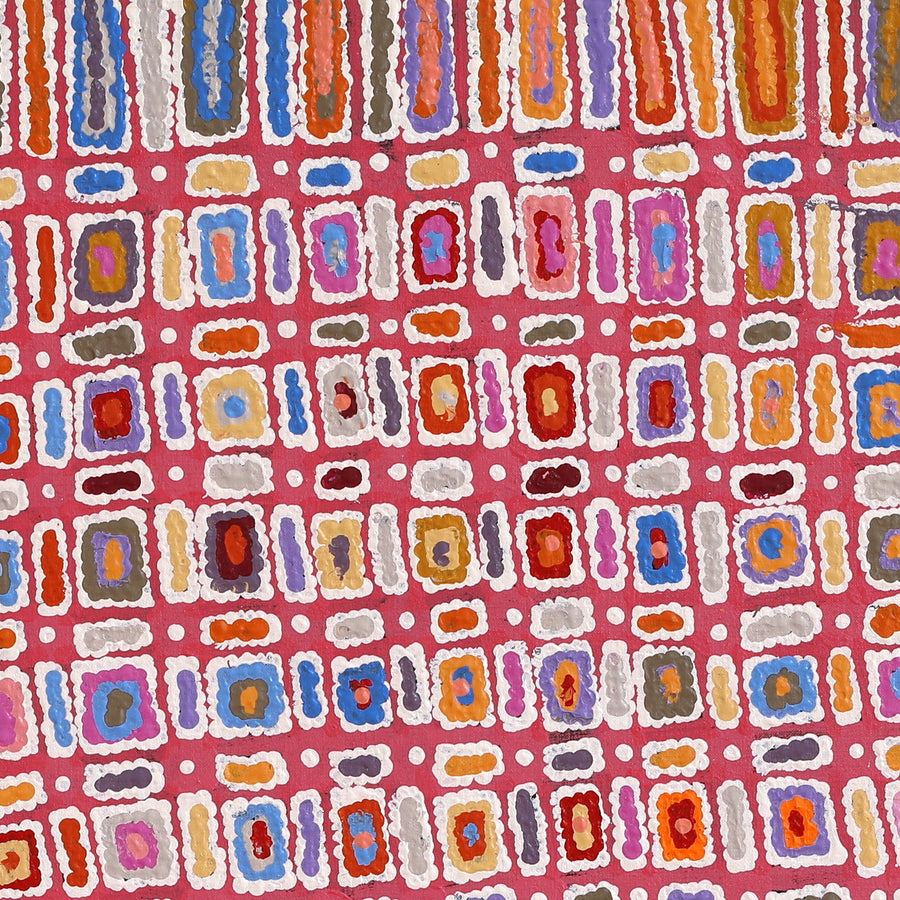 Aboriginal Artwork by Lynette Nangala Singleton, Ngapa Jukurrpa - Puyurru, 91x91cm