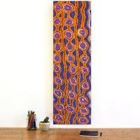 Aboriginal Artwork by Magda Nakamarra Curtis, Lappi Lappi Jukurrpa, 107x30cm