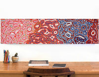 Aboriginal Artwork by Magda Nakamarra Curtis, Lappi Lappi Jukurrpa, 122x30cm