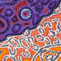 Aboriginal Artwork by Magda Nakamarra Curtis, Lappi Lappi Jukurrpa, 122x30cm