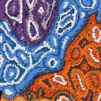 Aboriginal Artwork by Magda Nakamarra Curtis, Lappi Lappi Jukurrpa, 122x30cm