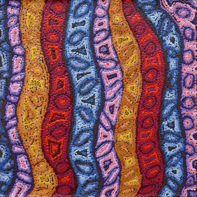 Aboriginal Artwork by Magda Nakamarra Curtis, Lappi Lappi Jukurrpa, 61x61cm
