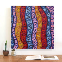 Aboriginal Artwork by Magda Nakamarra Curtis, Lappi Lappi Jukurrpa, 61x61cm