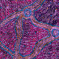 Aboriginal Artwork by Magda Nakamarra Curtis, Lappi Lappi Jukurrpa, 61x61cm