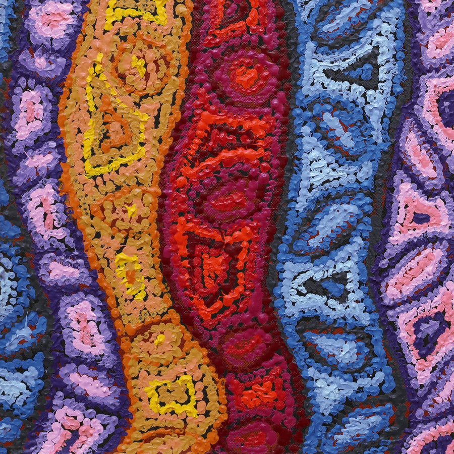 Aboriginal Artwork by Magda Nakamarra Curtis, Lappi Lappi Jukurrpa, 61x61cm