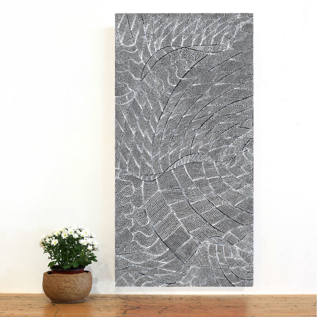 Aboriginal Artwork by Mary Napangardi Butcher, Pikilyi Jukurrpa, 91x46cm