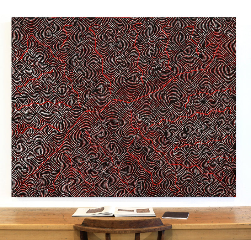 Aboriginal Artwork by Patrick Japangardi Williams, Mina Mina Jukurrpa (Mina Mina Dreaming), 152x122cm