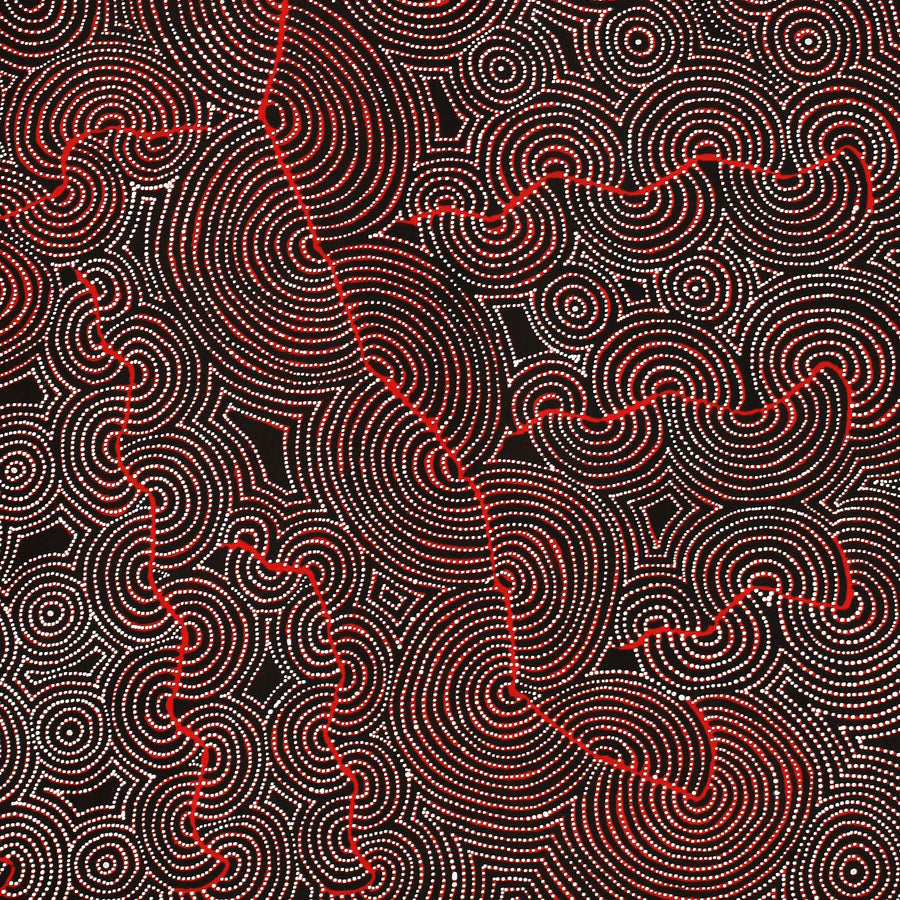 Aboriginal Artwork by Patrick Japangardi Williams, Mina Mina Jukurrpa (Mina Mina Dreaming), 152x122cm