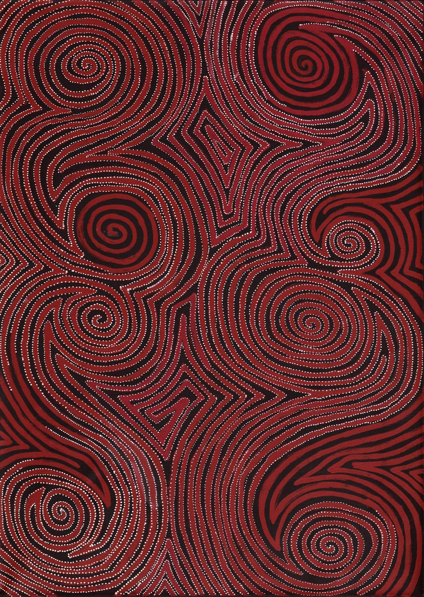 Aboriginal Art by Pauline Napangardi Gallagher, Mina Mina Jukurrpa, 107x76cm - ART ARK®