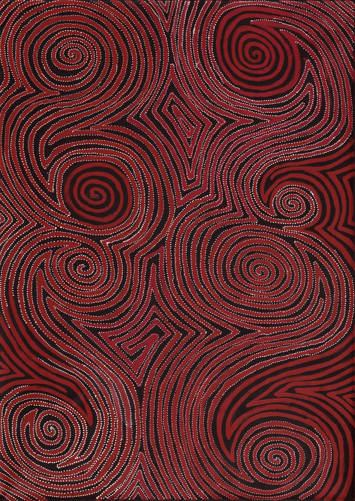 Aboriginal Artwork by Pauline Napangardi Gallagher, Mina Mina Jukurrpa, 107x76cm
