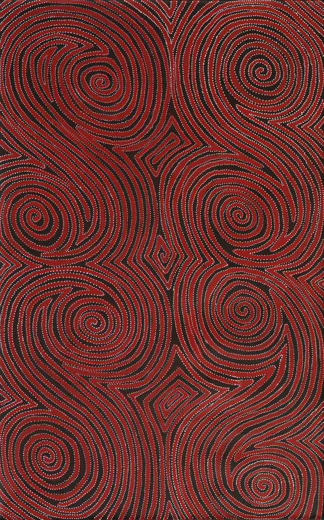 Aboriginal Artwork by Pauline Napangardi Gallagher, Mina Mina Jukurrpa, 122x76cm