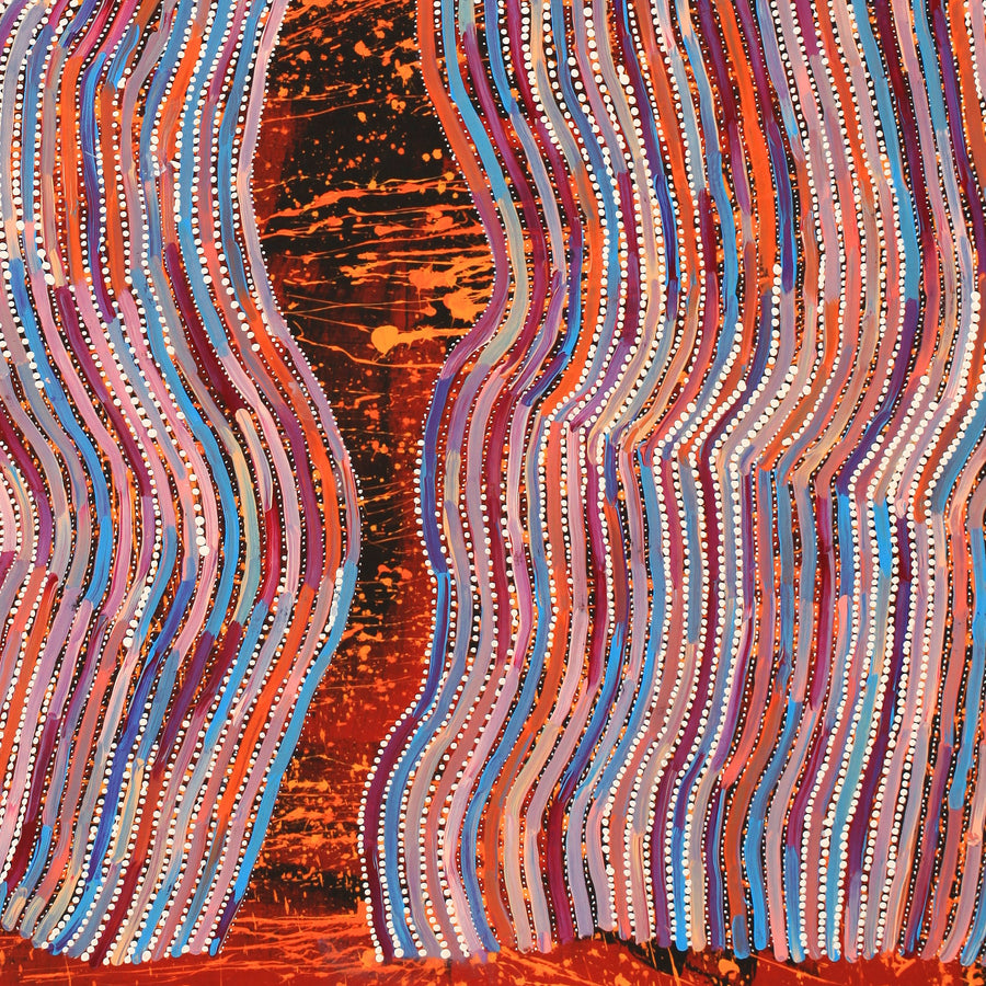 Aboriginal Artwork by Pauline Napangardi Gallagher, Mina Mina Jukurrpa, 182x122cm