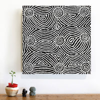 Aboriginal Artwork by Pauline Napangardi Gallagher, Mina Mina Jukurrpa, 46x46cm