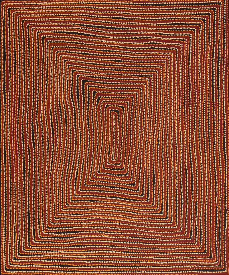 Aboriginal Artwork by Pauline Napangardi Gallagher, Mina Mina Jukurrpa, 91x76cm