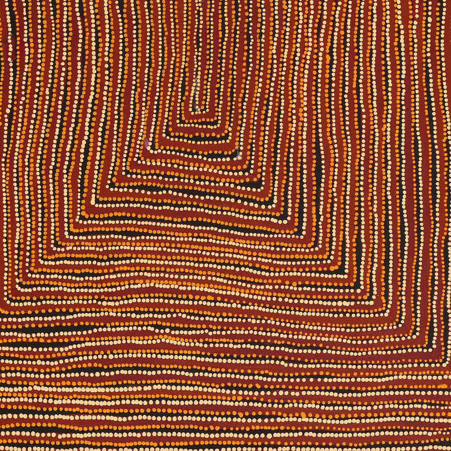 Aboriginal Artwork by Pauline Napangardi Gallagher, Mina Mina Jukurrpa, 91x76cm