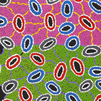 Aboriginal Artwork by Priscilla Nangala Robertson, Ngapa Jukurrpa (Water Dreaming) - Puyurru, 107x61cm