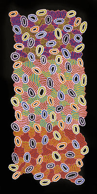 Aboriginal Artwork by Priscilla Nangala Robertson, Ngapa Jukurrpa (Water Dreaming) - Puyurru, 122x61cm