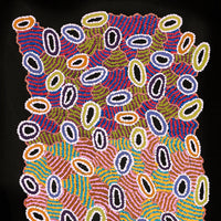 Aboriginal Artwork by Priscilla Nangala Robertson, Ngapa Jukurrpa (Water Dreaming) - Puyurru, 122x61cm