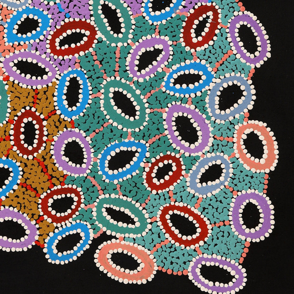 Aboriginal Artwork by Priscilla Nangala Robertson, Ngapa Jukurrpa (Water Dreaming) - Puyurru, 91x61cm - ART ARK®