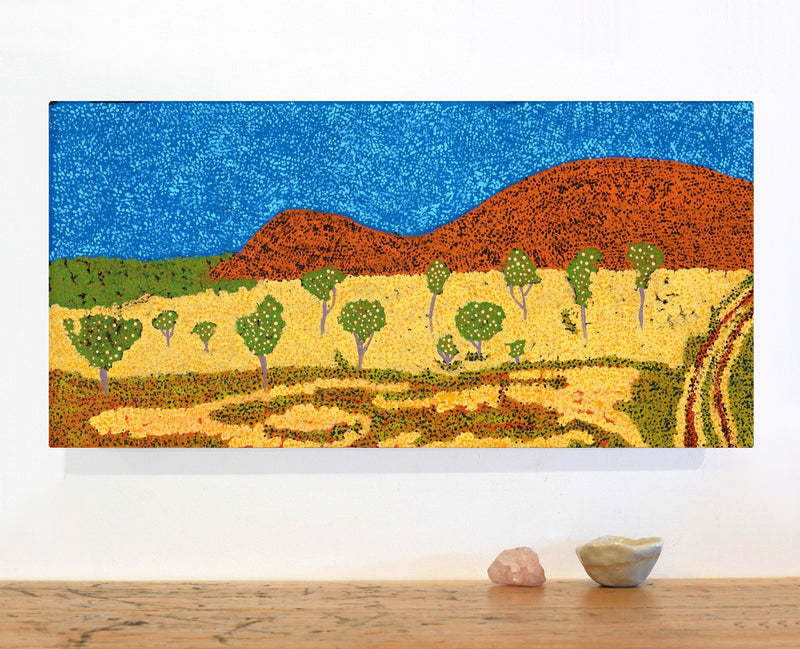 Aboriginal Artwork by Senita Napangardi Granites, Nguru Yurntumu-wana (Country around Yuendumu), 61x30cm