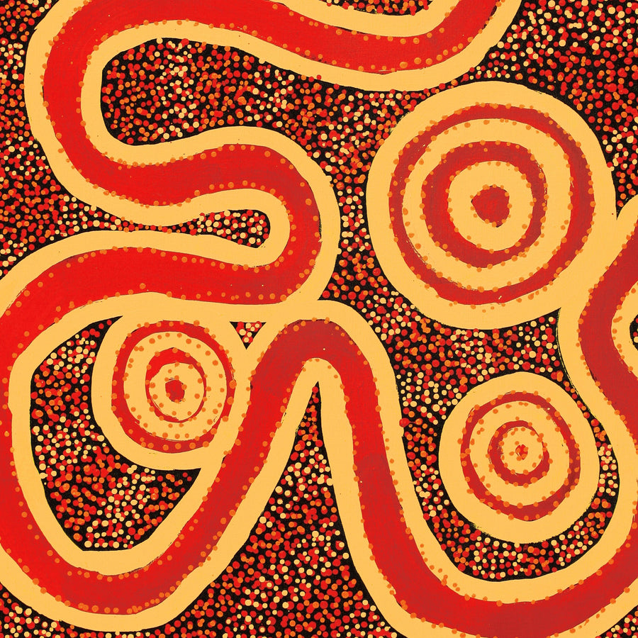 Aboriginal Artwork by Sharoline Nampijinpa Frank, Warna Jukurrpa (Snake Dreaming), 91x61cm