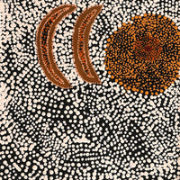 Aboriginal Artwork by Sheree Napurrurla Wayne, Lukarrara Jukurrpa (Desert Fringe-rush Seed Dreaming), 122x30cm