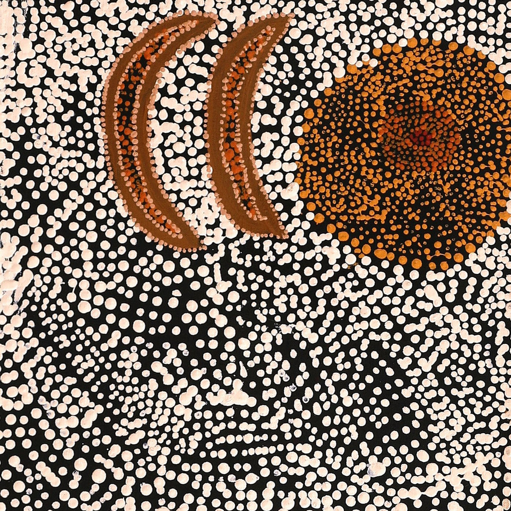 Aboriginal Artwork by Sheree Napurrurla Wayne, Lukarrara Jukurrpa (Desert Fringe-rush Seed Dreaming), 122x30cm - ART ARK®