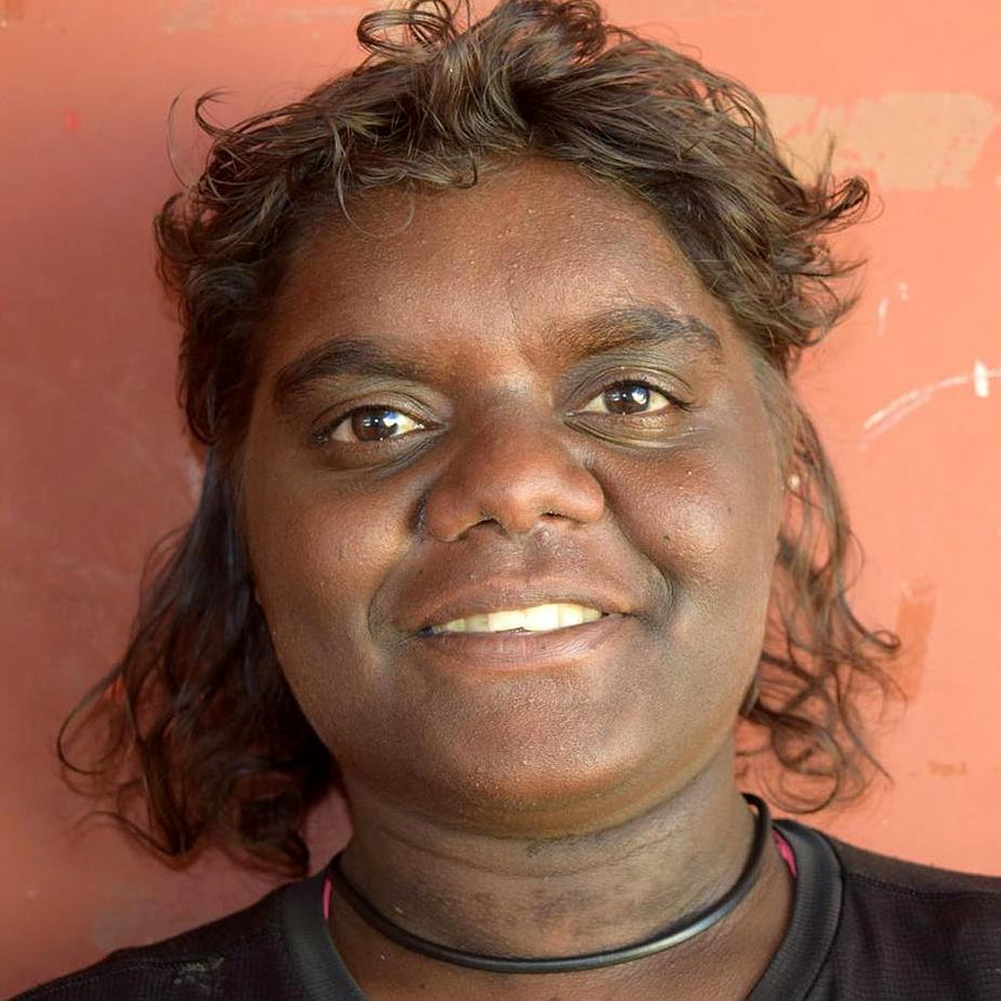 Aboriginal Artwork by Sheree Napurrurla Wayne, Lukarrara Jukurrpa (Desert Fringe-rush Seed Dreaming), 122x30cm