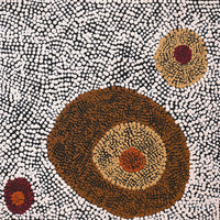 Aboriginal Artwork by Sheree Napurrurla Wayne, Lukarrara Jukurrpa (Desert Fringe-rush Seed Dreaming), 30x30cm