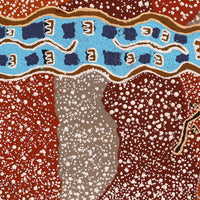 Aboriginal Artwork by Sheree Napurrurla Wayne, Lukarrara Jukurrpa (Desert Fringe-rush Seed Dreaming), 46x46cm