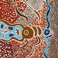 Aboriginal Artwork by Sheree Napurrurla Wayne, Lukarrara Jukurrpa (Desert Fringe-rush Seed Dreaming), 46x46cm