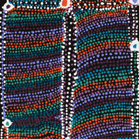 Aboriginal Artwork by Sheree Napurrurla Wayne, Lukarrara Jukurrpa (Desert Fringe-rush Seed Dreaming), 61x30cm