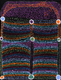 Aboriginal Artwork by Sheree Napurrurla Wayne, Lukarrara Jukurrpa (Desert Fringe-rush Seed Dreaming), 61x46cm