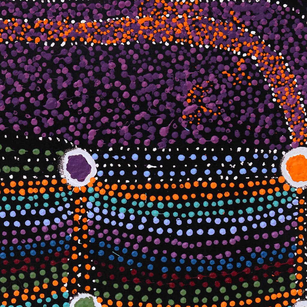 Aboriginal Artwork by Sheree Napurrurla Wayne, Lukarrara Jukurrpa (Desert Fringe-rush Seed Dreaming), 61x46cm