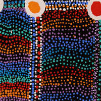 Aboriginal Artwork by Sheree Napurrurla Wayne, Lukarrara Jukurrpa (Desert Fringe-rush Seed Dreaming), 76x30cm