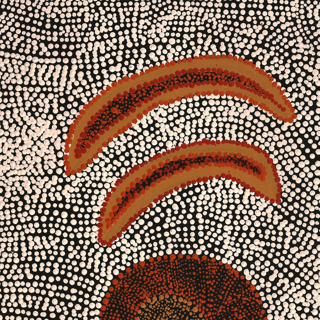 Aboriginal Artwork by Sheree Napurrurla Wayne, Lukarrara Jukurrpa (Desert Fringe-rush Seed Dreaming), 76x46cm - ART ARK®