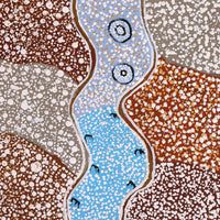 Aboriginal Artwork by Sheree Napurrurla Wayne, Lukarrara Jukurrpa (Desert Fringe-rush Seed Dreaming), 91x46cm