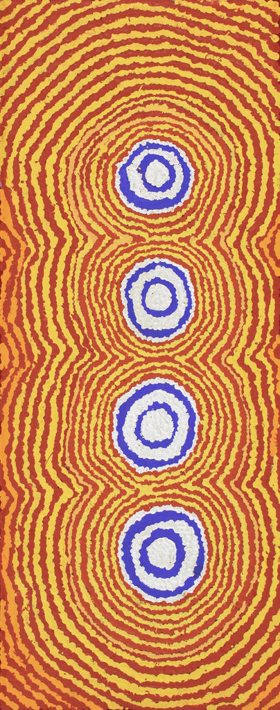 Aboriginal Artwork by Simone Nampijinpa Brown, Ngapa Jukurrpa (Water Dreaming) - Puyurru, 76x30cm - ART ARK®