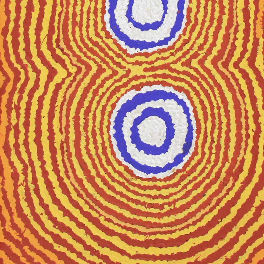 Aboriginal Artwork by Simone Nampijinpa Brown, Ngapa Jukurrpa (Water Dreaming) - Puyurru, 76x30cm