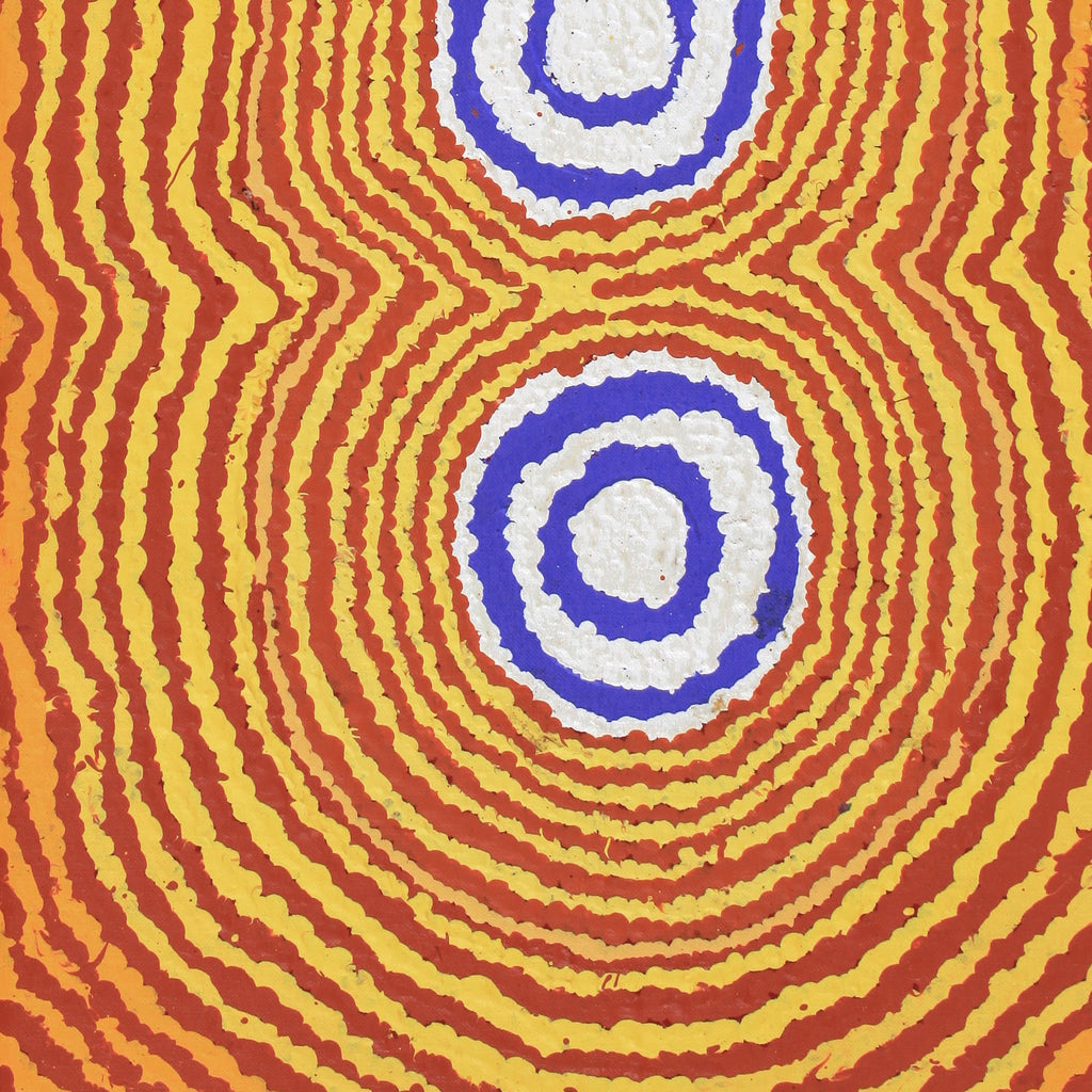 Aboriginal Artwork by Simone Nampijinpa Brown, Ngapa Jukurrpa (Water Dreaming) - Puyurru, 76x30cm - ART ARK®