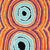 Aboriginal Artwork by Simone Nampijinpa Brown, Ngapa Jukurrpa (Water Dreaming) - Puyurru, 76x30cm